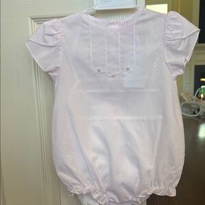 NWT Petit Ami Pink Puff Sleeve Bubble romper size 12 month
